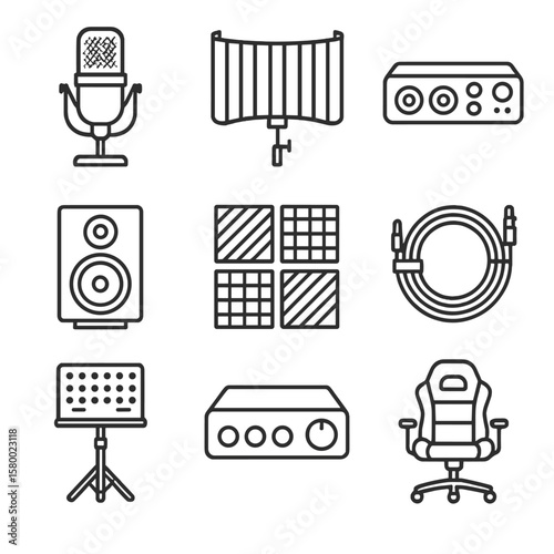 Home music amp icon shield vector interface recording stand mixing icons monitor