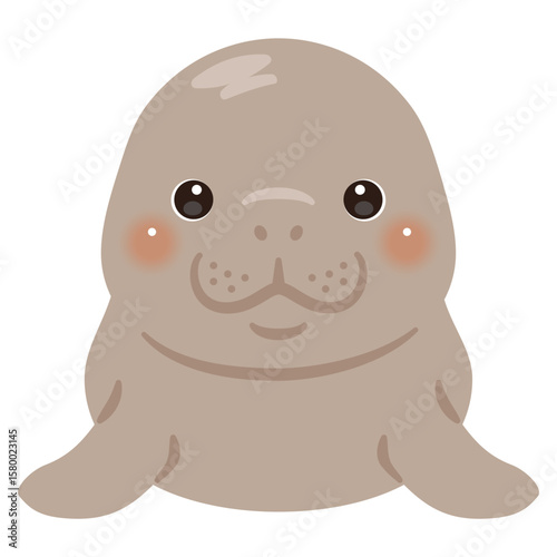 正面から見たジュゴンのイラスト