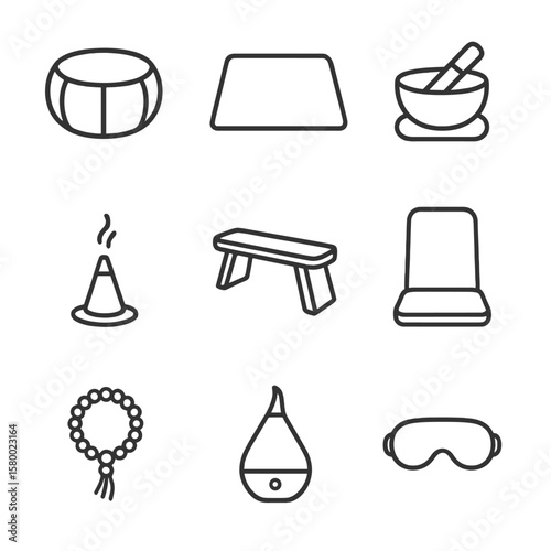Support vector diffuser cushion meditation zabuton icons mask icon cone beads eye