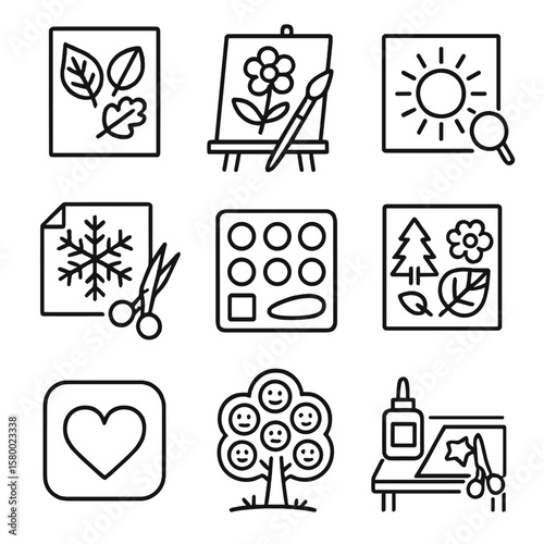 Art painting mood emotions sunprint winter vector table seasonal icon icons