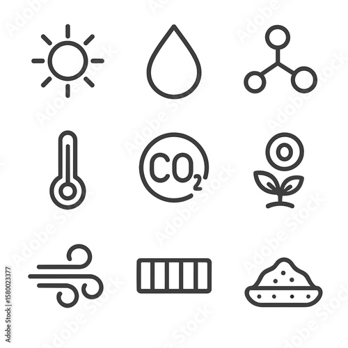 Environmental water icon icons release growth gauge sunlight swirl ph vector rays