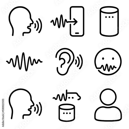 Wave smart bubble interaction dialogue to voice vector icon person sound icons