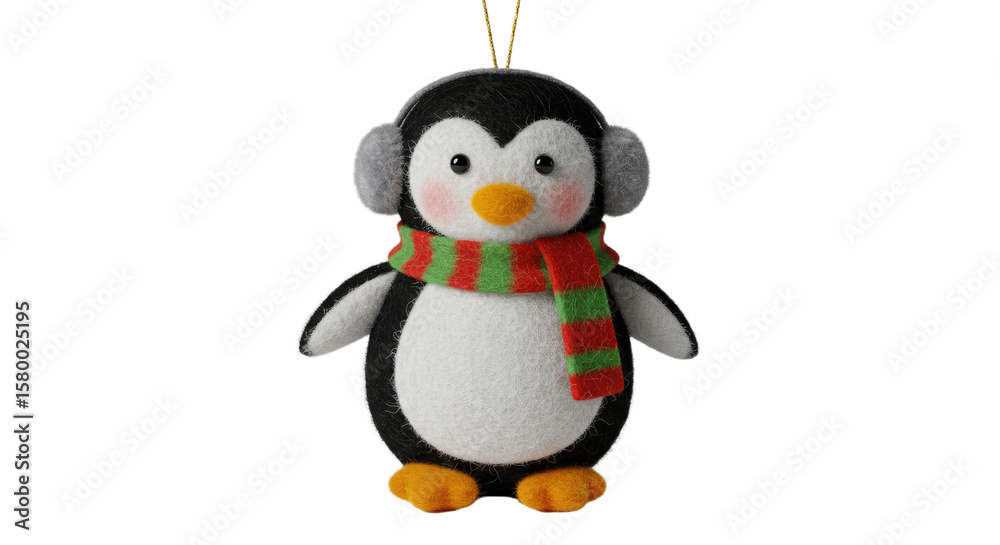 Fototapeta premium Cute Christmas Penguin Ornament.