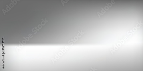 Silver foil background with metal mirror texture. Chrome gradient surface with light gloss. Vector aluminum grey sheet with reflection. Platinum and titanium modern background