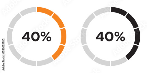Loading circles and progress circles from 0 to 100 percent. loading bar circle. solid and line icon set. vector illustration. eps file.