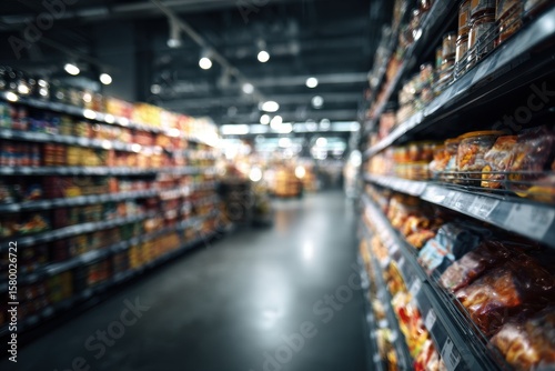 Wallpaper Mural Grocery store aisle, shelves filled with food Torontodigital.ca