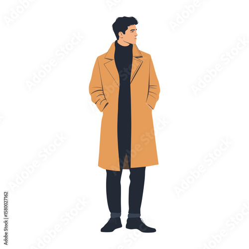 A man wearing coat illustration clothing overcoat vector