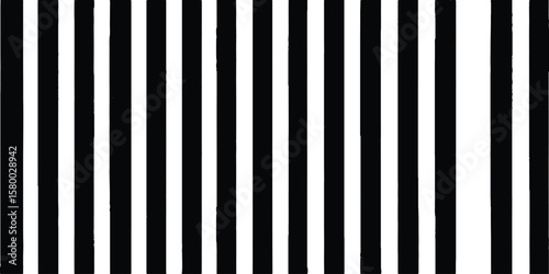 Black color and white color background with lines. Vertical black and white stripes. A seamless pattern of vertical lines creates an optical illusion that adds depth and dimension to the design.