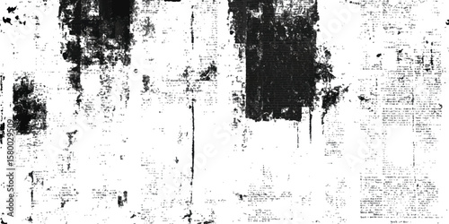Vector old white newspaper paper grunge vintage background. Newspaper paper grunge vintage old aged texture. Vintage grunge newspaper collage background.	