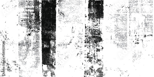 Vector old white newspaper paper grunge vintage background. Newspaper paper grunge vintage old aged texture. Vintage grunge newspaper collage background.	