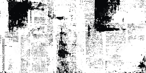 Vector old white newspaper paper grunge vintage background. Newspaper paper grunge vintage old aged texture. Vintage grunge newspaper collage background.	