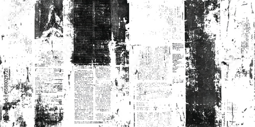 Vector old white newspaper paper grunge vintage background. Newspaper paper grunge vintage old aged texture. Vintage grunge newspaper collage background.	