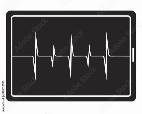 Ecg or ekg heart rate monitor displaying vital medical and healthcare diagnostics