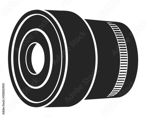 Elegant black silhouette design of a camera lens capturing moments with precision and clarity