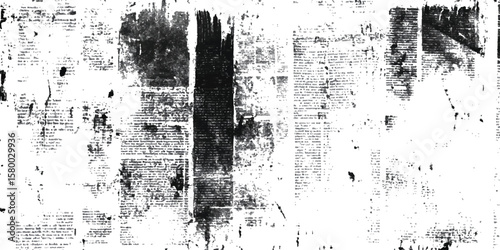 Vector old white newspaper paper grunge vintage background. Newspaper paper grunge vintage old aged texture. Vintage grunge newspaper collage background.	