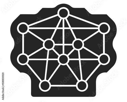 Interconnected network design a minimalist silhouette of points and lines geometry concept