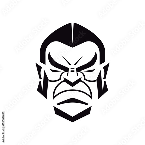Cute Cartoon Ogre outlined for coloring book isolated on a white background.