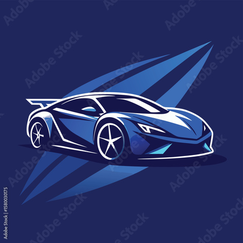Car logo, auto detailing logo, automotive logo. Sports vehicle vector illustration, sports vehicle icon