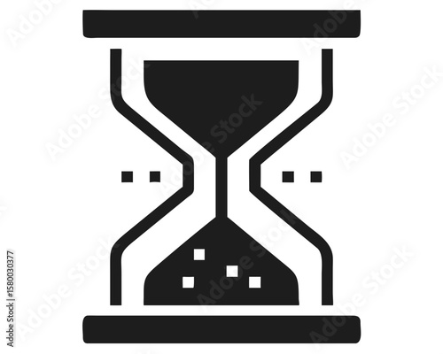 Minimalist black hourglass silhouette design representing time passing and conceptual ideas