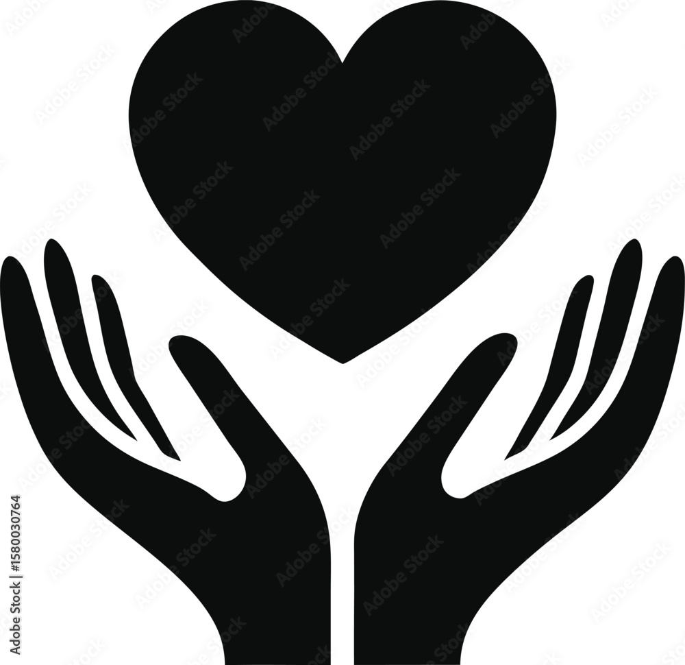 Obraz premium A romantic illustration of hands gently cradling a red heart, a universal symbol of love and health