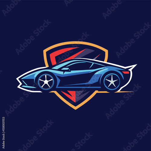 Car logo, auto detailing logo, automotive logo. Sports vehicle vector illustration, sports vehicle icon
