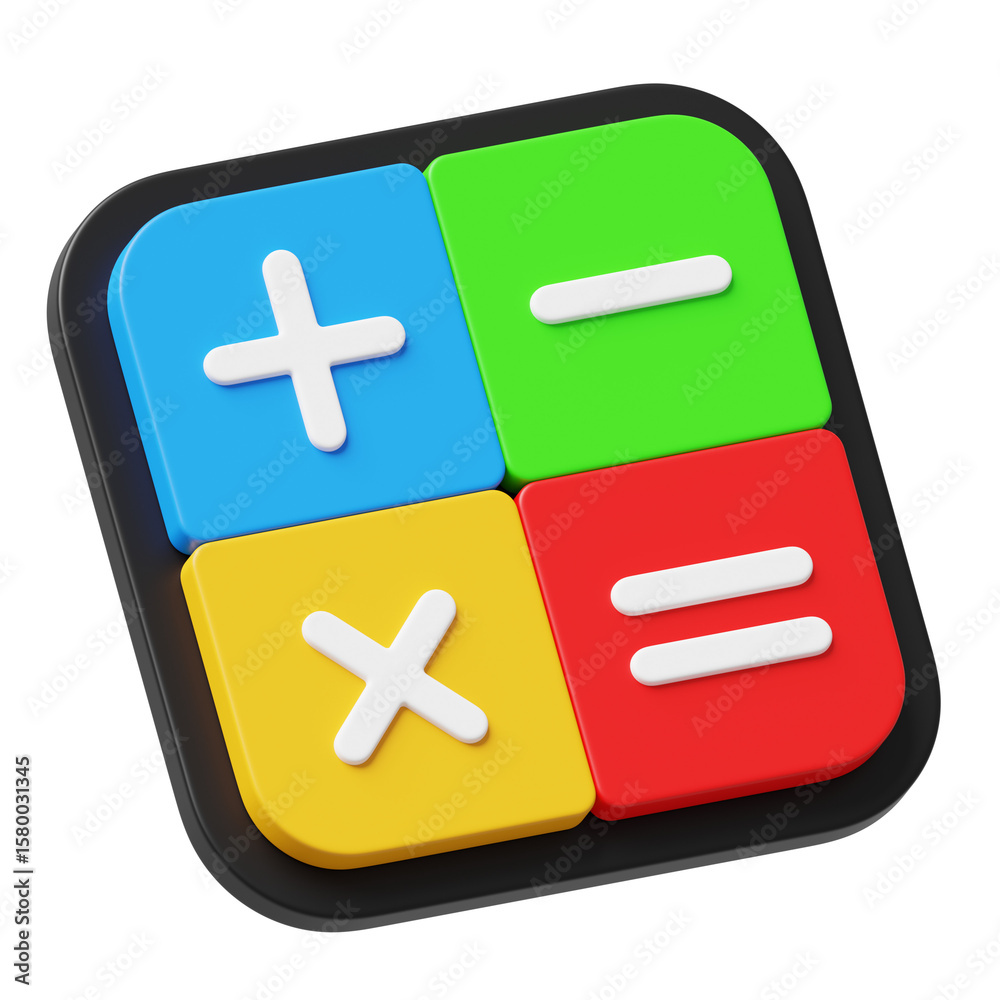 Obraz premium Calculator Math Operation 3D