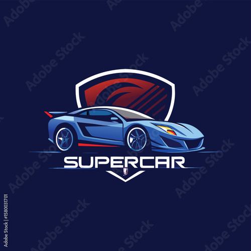 Car logo, auto detailing logo, automotive logo. Sports vehicle vector illustration, sports vehicle icon