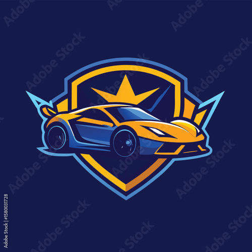 Car logo, auto detailing logo, automotive logo. Sports vehicle vector illustration, sports vehicle icon