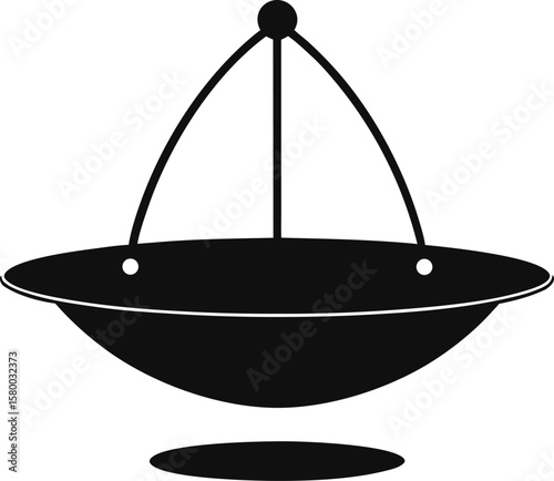 A vector illustration of an airplane balanced with a symbol of justice, representing legal business and financial measurement