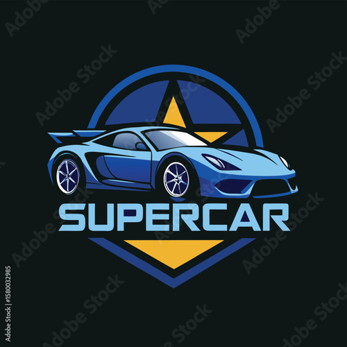 Car logo, auto detailing logo, automotive logo. Sports vehicle vector illustration, sports vehicle icon