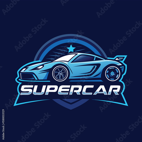 Car logo, auto detailing logo, automotive logo. Sports vehicle vector illustration, sports vehicle icon