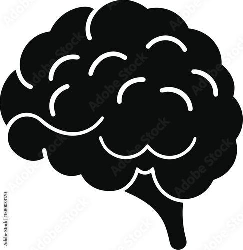 Human Brain Anatomy A Detailed Silhouette Illustration