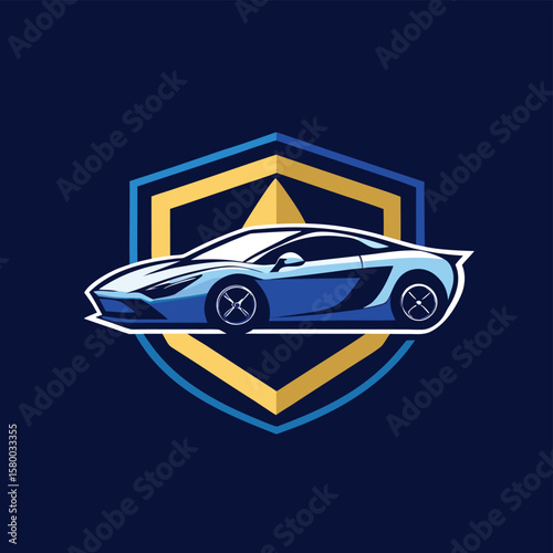 Car logo, auto detailing logo, automotive logo. Sports vehicle vector illustration, sports vehicle icon