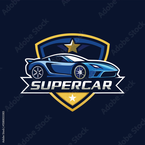 Car logo, auto detailing logo, automotive logo. Sports vehicle vector illustration, sports vehicle icon