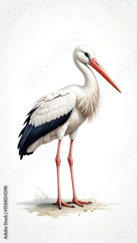 Detailed illustration of a stork (1)