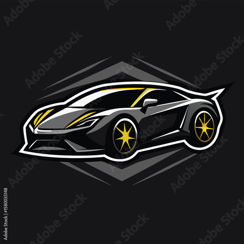Car logo, auto detailing logo, automotive logo. Sports vehicle vector illustration, sports vehicle icon