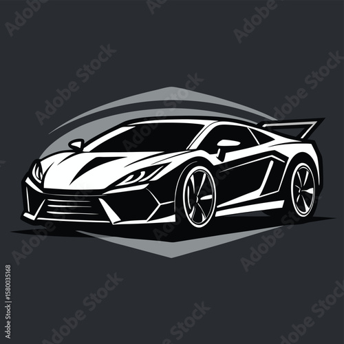 Car logo, auto detailing logo, automotive logo. Sports vehicle vector illustration, sports vehicle icon