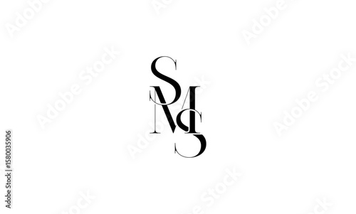 SMS initial letters, monogram logo