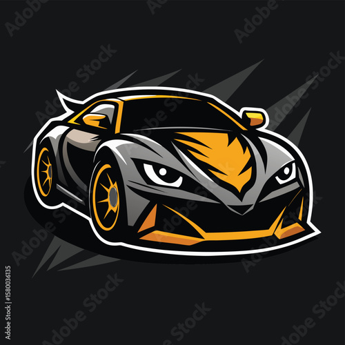 Car logo, auto detailing logo, automotive logo. Sports vehicle vector illustration, sports vehicle icon