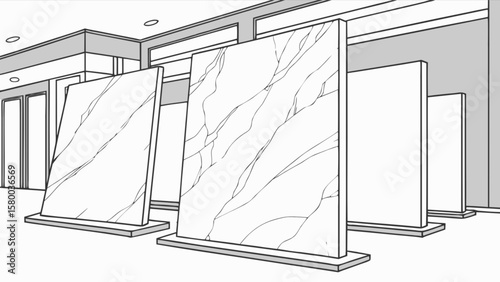 Marble slabs showroom art