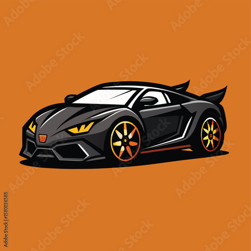 Car logo, auto detailing logo, automotive logo. Sports vehicle vector illustration, sports vehicle icon