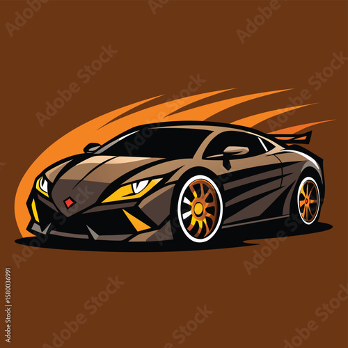 Car logo, auto detailing logo, automotive logo. Sports vehicle vector illustration, sports vehicle icon