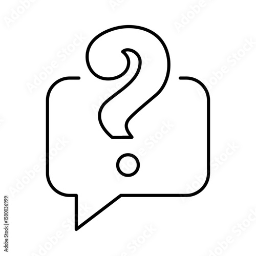 Question Line Icon. Question Mark, Thinking, Asking, Answer, Help Editable Stroke Vector Illustration