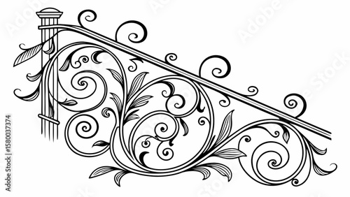 Floral railing design art