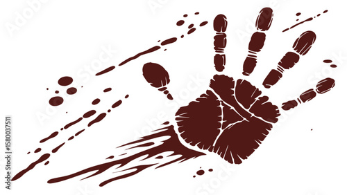 Bloody handprint vector