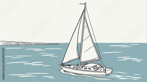 Sailing boat ocean view