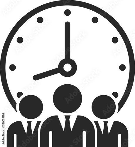 Businessman solid icon used in work schedule, time management, and office teamwork symbol.