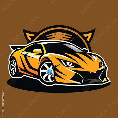 Car logo, auto detailing logo, automotive logo. Sports vehicle vector illustration, sports vehicle icon