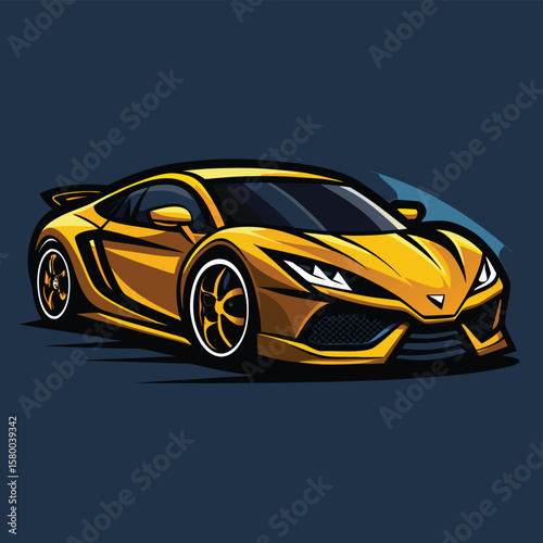 Car logo, auto detailing logo, automotive logo. Sports vehicle vector illustration, sports vehicle icon