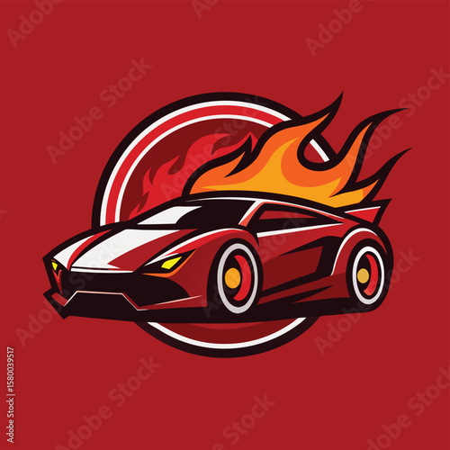 Car logo, auto detailing logo, automotive logo. Sports vehicle vector illustration, sports vehicle icon